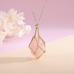 Spring 2023 New Natural Energy Crystal Pendant Ins Niche Design Valentine's Day Bag Bag Peace Necklace