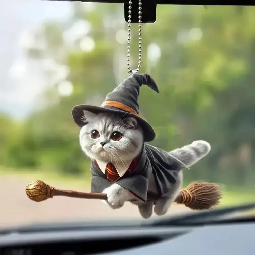 Acrylic Flat Magic Cat Cute Cartoon Pendant