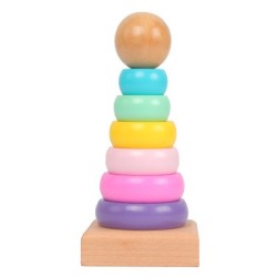 Warm Color Rainbow Stacking Ring Tower Stapelring Blocks Toddler Baby Toys