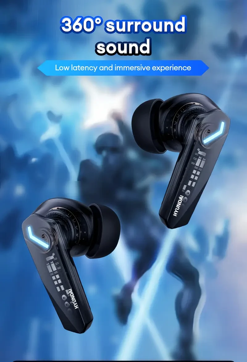 HYUNDAI Licensed Earbuds | 2024 Best-Selling Dual Pack | HIFI Sound Quality, 360° Surround Sound | Dual Mode for Music & Gaming | 30-Hour Battery Life | Upgraded 5.3 Chip with Low Latency | Exceptional Value for Money!