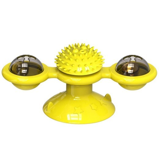 Animal Doll Stuffed Cat Pet Catnip Grass Toy Interactive Windmill Cat Toys With Catnip Cat Toys For Indoor Cats Funny Kitten Toys With LED Light Ball Suction Cup Cat Nip Toy For Cat Chew Exerc
