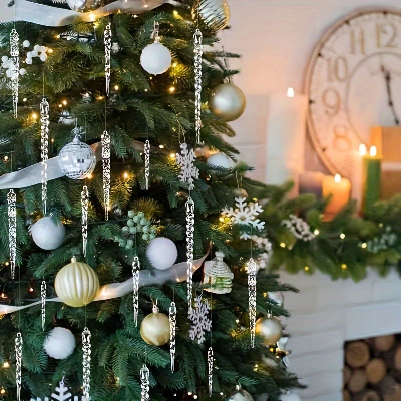 36pcs Crystal Clear Christmas Tree Ornaments