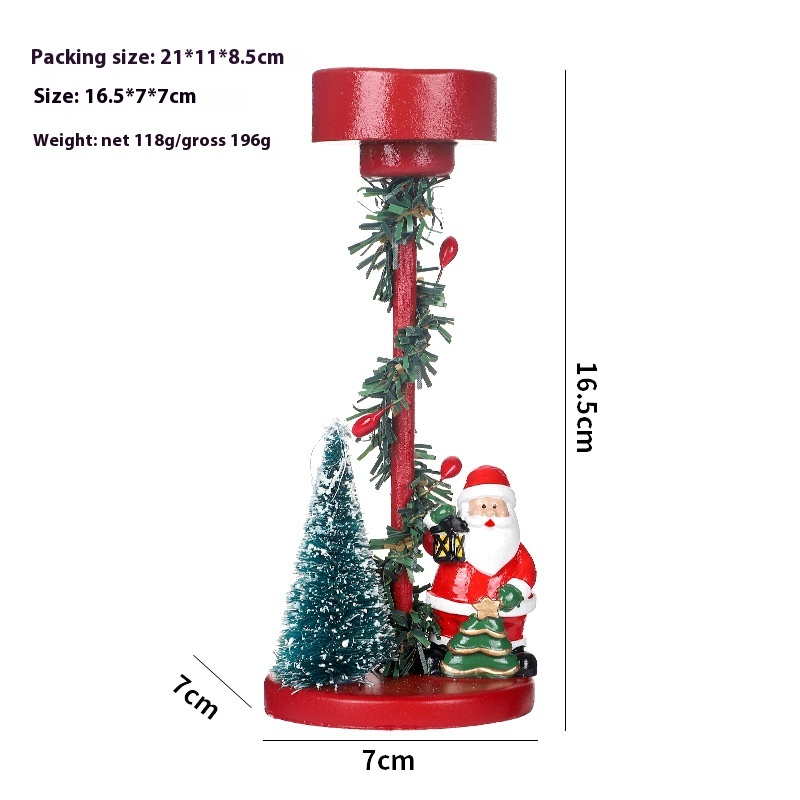 Christmas Decorations Desktop Resin Christmas Tree Elderly Candlestick