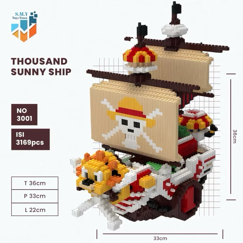 TSC Nano Blocks Thousand Sunny Ship One Piece 3D Model & SMY Toystown Nano Blocks Teddy Bear Ted Music 3D Model – Two Epic Building Adventures