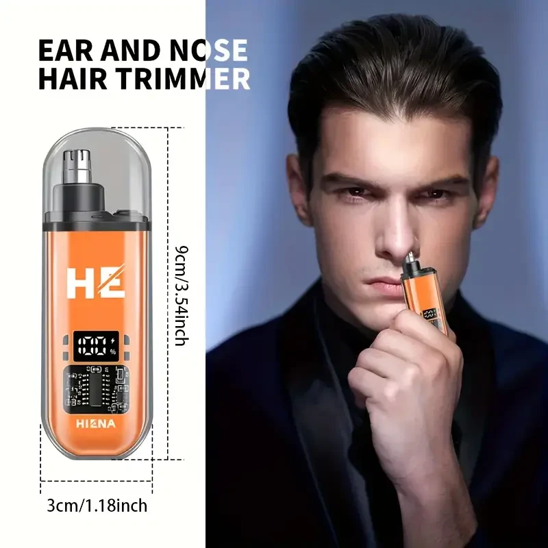 USB Rechargeable Electric Nose & Ear Hair Trimmer - Quiet, Portable with Stainless Steel Head for Men & Women - Perfect Holiday Gift
