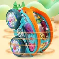 Dynamic Gear-Powered Car with LED Lights