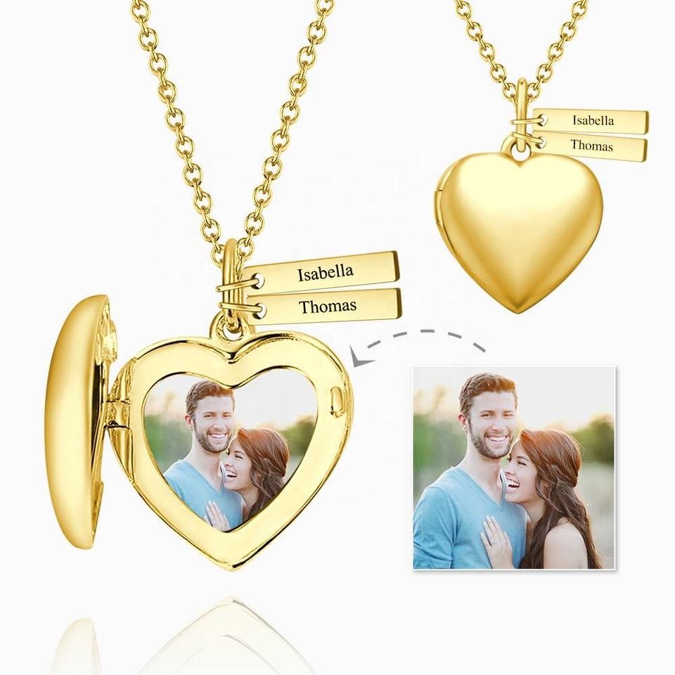 Love Heart-shaped Necklace DIY Jewelry Photo Pendant