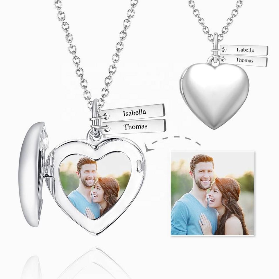 Love Heart-shaped Necklace DIY Jewelry Photo Pendant