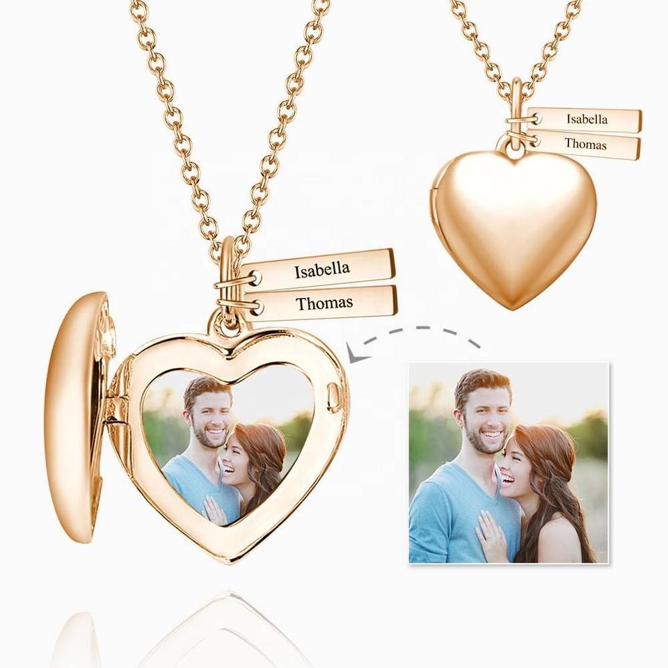 Love Heart-shaped Necklace DIY Jewelry Photo Pendant