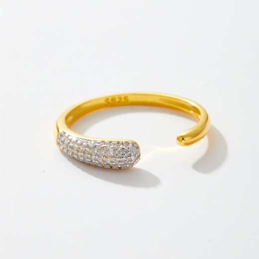Trendy 925 Sterling Silver Simple All-match Retro Classic Open Adjustable Ring For Women