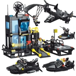 Toys 1256Pcs Police Station Model Building Blocks 3D Puzzle Educational Block Toys