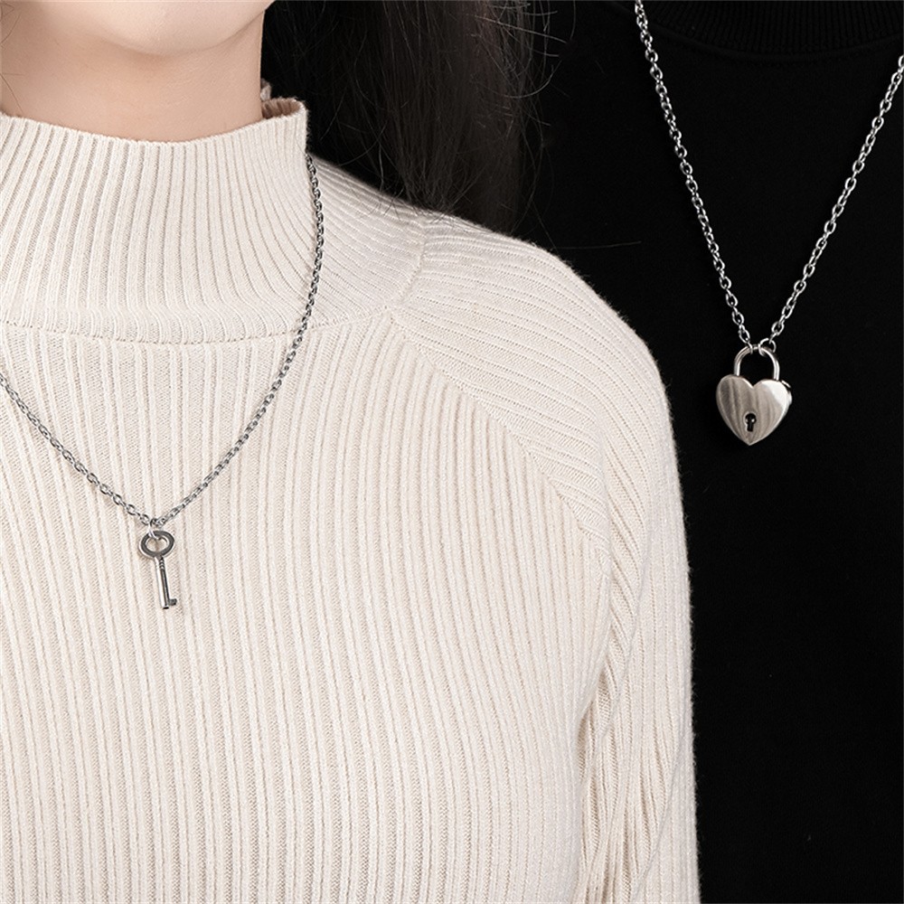 2pcs Romantic Couple Necklace for Women & Men