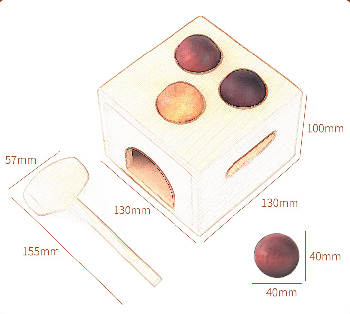 Children's Montessori Early Education Wooden Knock Ball Educational Toys