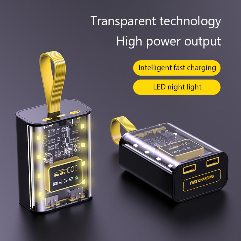 3*18650 Battery Charger Case - DIY Power Bank Box with Fast Charge, Double USB Output, and LED Night Light