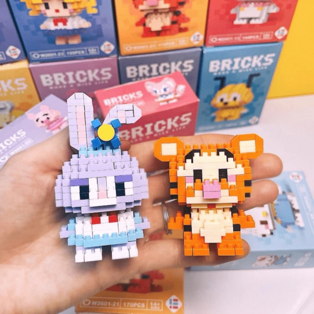DMJ Fill 6Pcs DIY Nano Block Character Carring Bricks Toys Children Education Puzzle