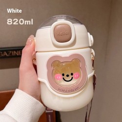 Big Belly Cup Appearance Straw Plastic High Temperature Resistant Sports Portable Water Bottle