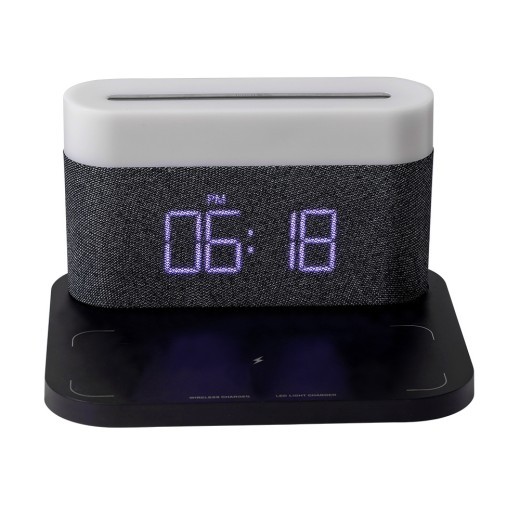 Table Lamp Bedroom Desktop Bedside Lamp Clock Four-in-one Wireless Phone Charger