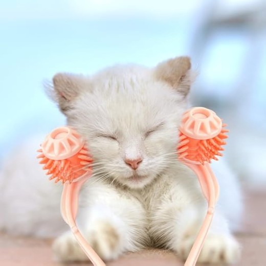 Pet Grooming Tool, Pink Cat Massager Roller With Scroll Wheel For Head And Face Massage