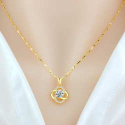 Necklace 925 Sterling Silver Plated 18k Rose Gold Necklace Female Clover Clavicle Chain For Girlfriend''s Birthday Valentine''s Day Gift