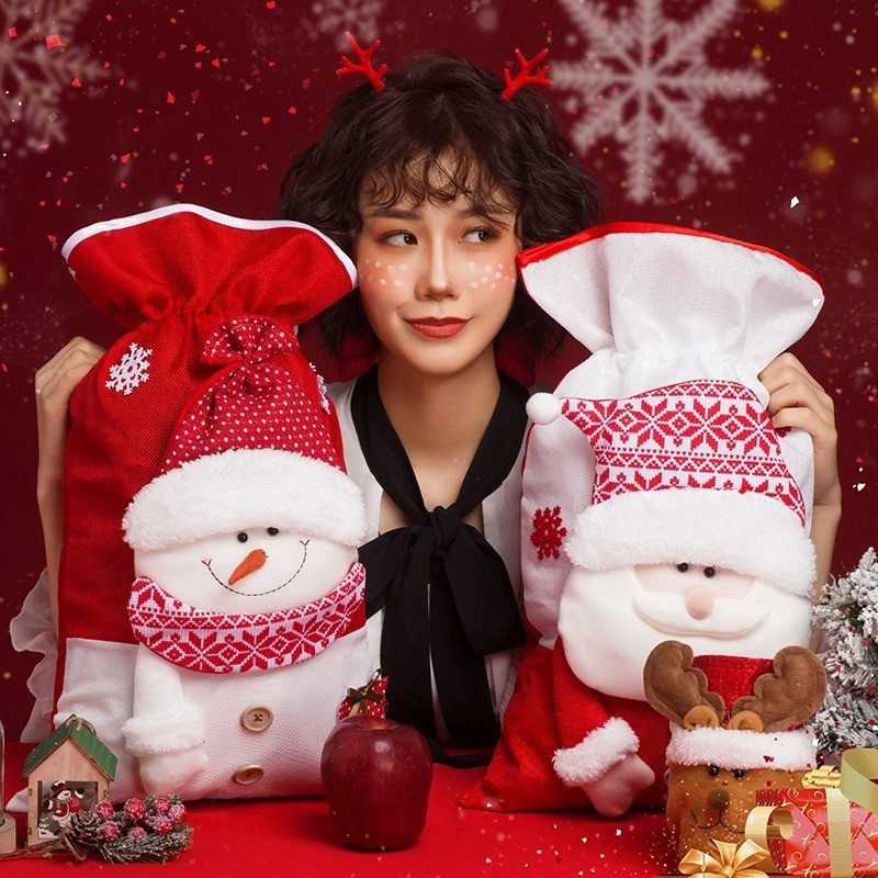 Christmas gift bag drawstring bag