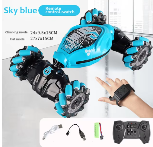 4WD RC Drift Car With Music Led Lights 2.4G Gesture Radio Remote Control Spray Stunt Car 360° Rotating Climbing Car Toys Gift