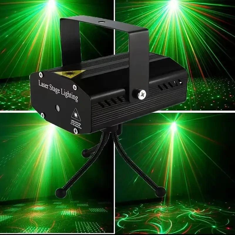 Dual-Purpose LED Stage Light & Mini Laser Projector - Color-