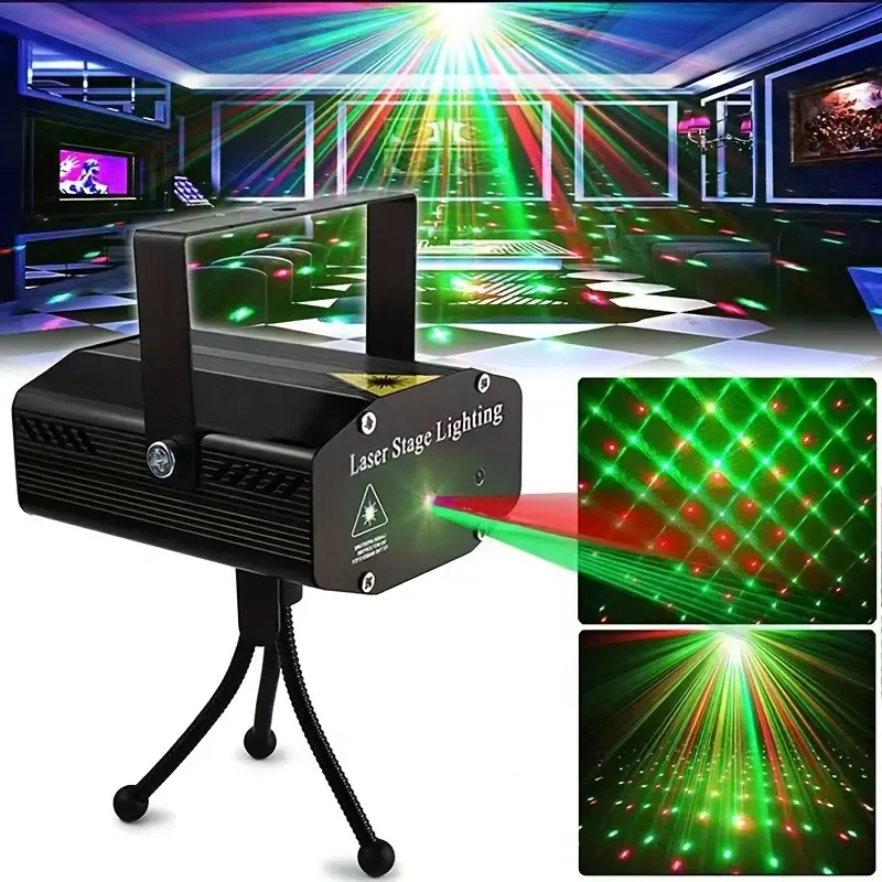 Dual-Purpose LED Stage Light & Mini Laser Projector - Color-
