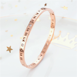 Roman Font Titanium Steel Bracelet