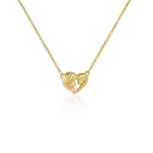 European And American Love Necklace Mother's Day Geometric Copper Peach Heart Gift