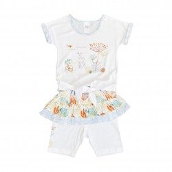 Two Piece T-Shirt With Shorts - Bambi Blue