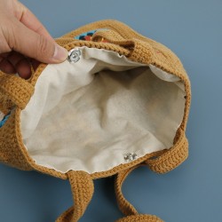 Wool Weaving Check Pattern Shoulder Bag