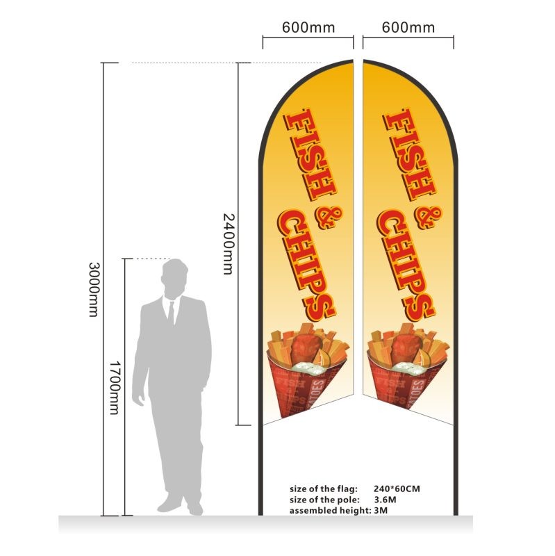 ’Fish & Chips‘ Double sided print Flag