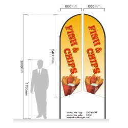 ’Fish & Chips‘ Double sided print Flag