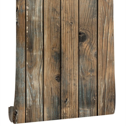 Retro 3D Stereo Simulation Wood Board Wood Grain Sticker Self-Adhesive Imitation Wood Wall Sticker Restaurant Hotel Window Background Wall Paper
