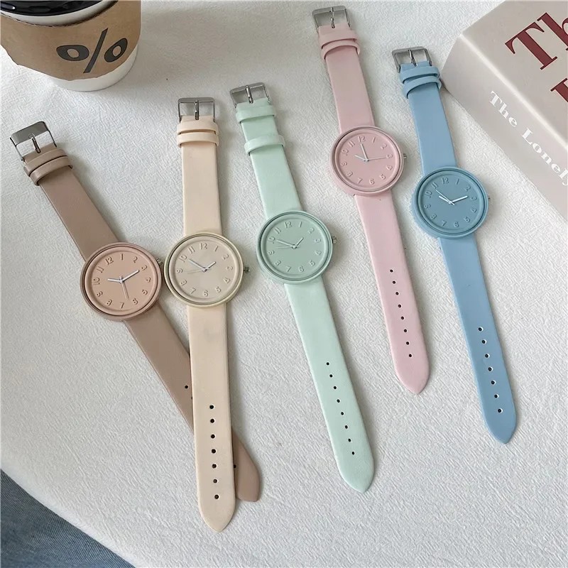 Women Quartz Watch – Macaron Color Retro Digital Wristwatch
