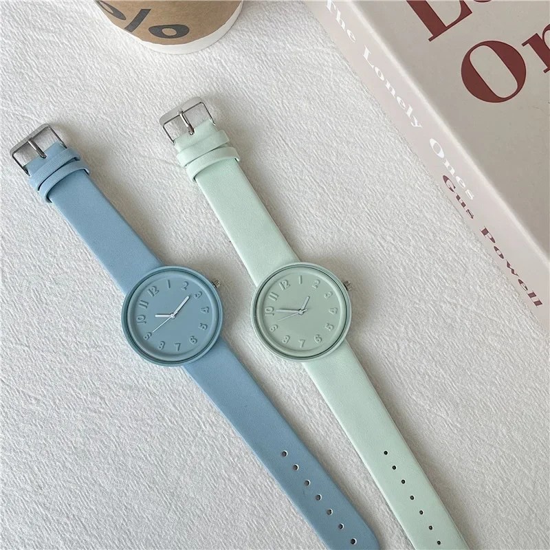 Women Quartz Watch – Macaron Color Retro Digital Wristwatch
