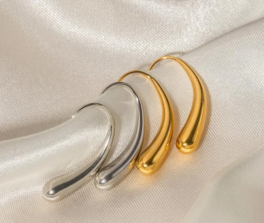 Irregular Water Drop Geometric Ear Studs – Versatile Earrings