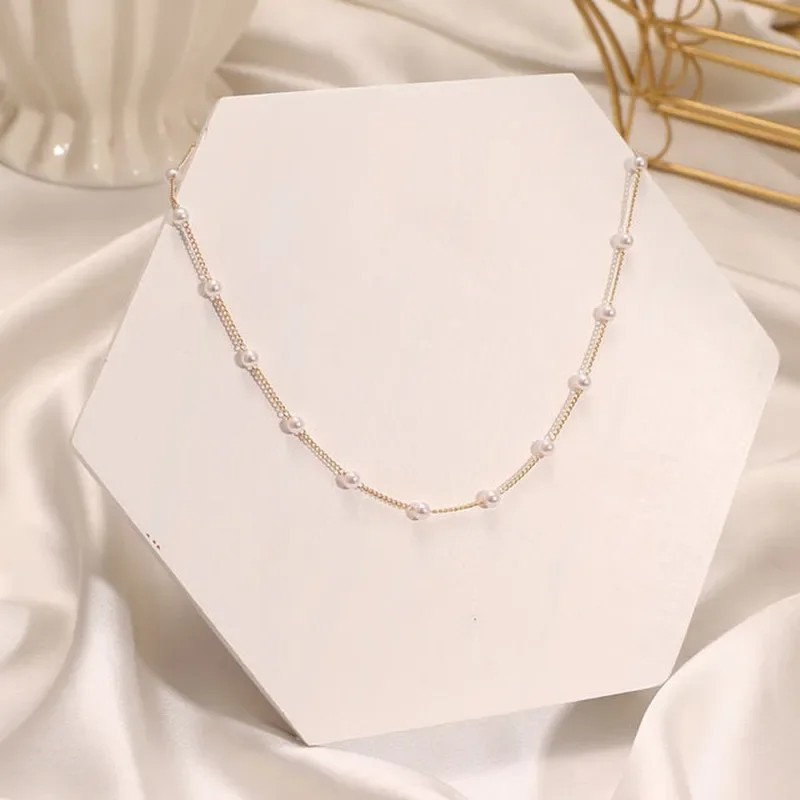 Women’s Korean Style Pearl Choker Necklace