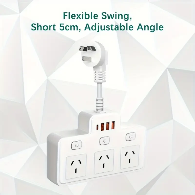 Switch power socket, with 3 sockets