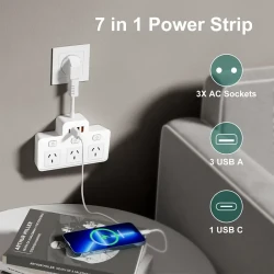 Switch power socket, with 3 sockets