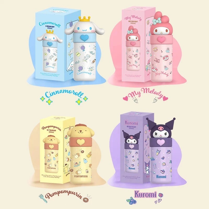 Miniso Hello Kitty Cinnamoroll Kuromi Stainless Steel 316 Thermos Water Bottle – Vacuum Termo Kids Vacuum Flask Bottle Tumbler
