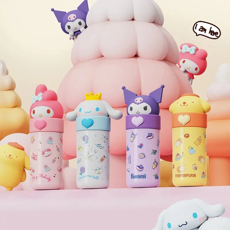 Miniso Hello Kitty Cinnamoroll Kuromi Stainless Steel 316 Thermos Water Bottle – Vacuum Termo Kids Vacuum Flask Bottle Tumbler