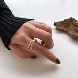 Multi-ring interlaced metal ring