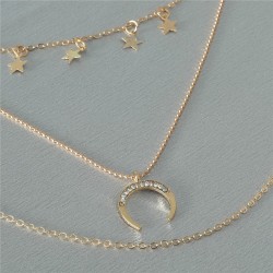 Five-pointed Star Multi-layer Pendant Necklace