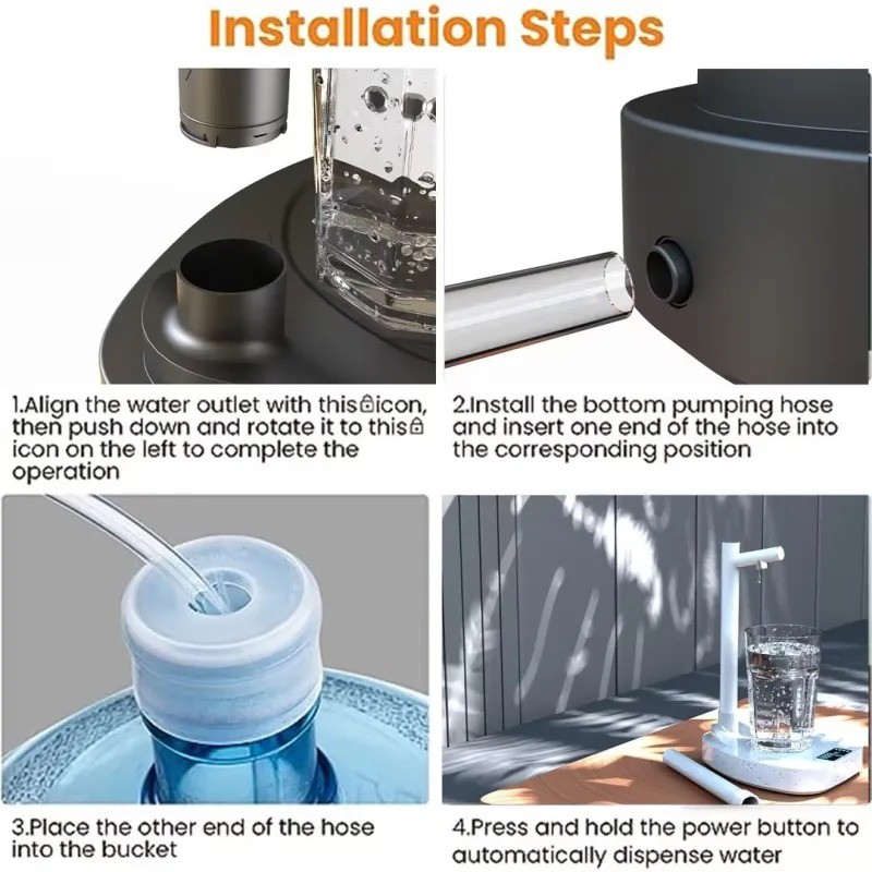Rechargeable Desktop Water Dispenser with Extended Tube