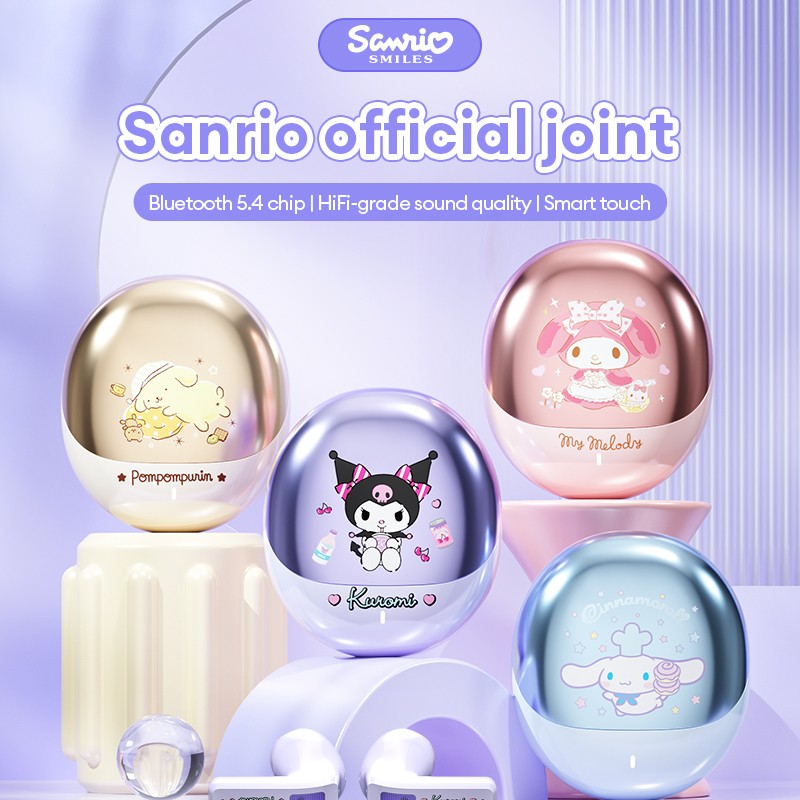 Miniso Sanrio BL02 Wireless Bluetooth 5.4 Earphones – Touch Control HD Call Earbuds with LED, Long Endurance Music Headphones, Cute Design