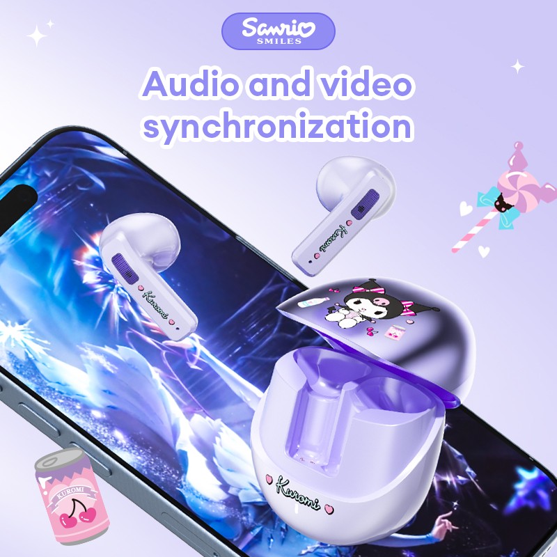 Miniso Sanrio BL02 Wireless Bluetooth 5.4 Earphones – Touch Control HD Call Earbuds with LED, Long Endurance Music Headphones, Cute Design