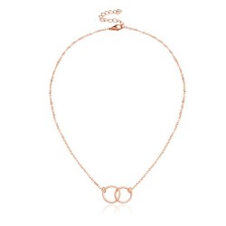 Women's Necklace Alloy Copper Ring Pendant Lock Bone Chain