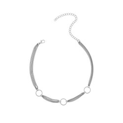 Geometric copper ring multi-layer clavicle necklace