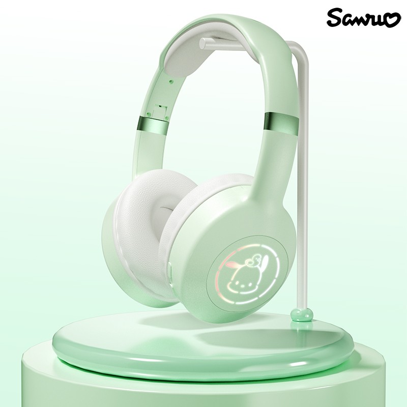 Miniso Sanrio EM-368 Bluetooth 5.2 Headphones – Stereo Sound Wireless Earphones with RGB Light, Kuromi, Melody, and Hello Kitty Designs